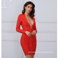 Long Sleeve Dress Red Dress Sexy Bandage Dress